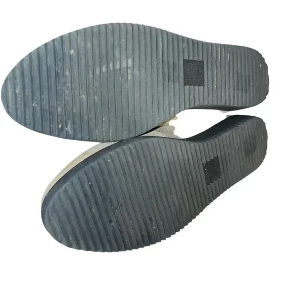 Eileen Fisher 9.5 Dell Suede and Mesh Platform Slip-On Taupe Loafers - Picture 4 of 6